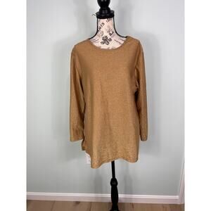 Vintage Silver Threads Gold Sparkly Long Sleeve Blouse